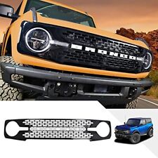 For 2021 2022 2023 Ford Bronco Glossy Black Grille Front Grille W/Letter Mesh picture