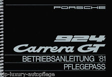 1981 Porsche 924 Carrera GT operating instructions*owner's manual picture