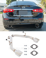 Q50 Muffler Delete Exhaust For 14-Up Infiniti Axle Back Double Wall Dual Tips  picture