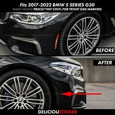 Fits BMW 530i 540i M5 M550i G30 Dark SMOKE Front Side Markers Tint Overlay Vinyl picture