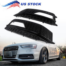 Front Fog Light Grille Cover Gloss Black S Line B8.5 For 2013 14-2015 Audi S4 A4 picture