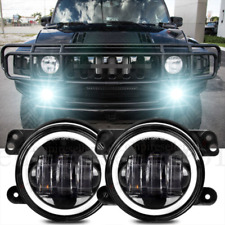 For 2003-2009 Hummer H2 Pair Bumper LED Fog Lights Passing Lamp DRL Angel Eyes picture
