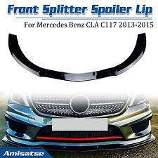 3pcs Front Spoiler Lip For Benz C117 CLA200 CLA260 CLA45 AMG 2013-15 Gloss Black picture