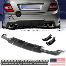 For 2012-2015 Mercedes W204 C250 C300 C350 C63 AMG Rear Diffuser ABS Carbon Look picture