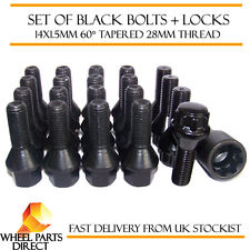 Black Wheel Bolts & Locks (16+4) 14x1.5 Nuts for VW Golf R32 [Mk5] 05-10 picture