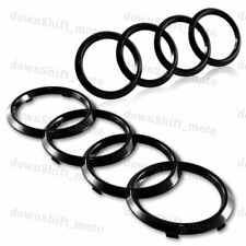 SET For Audi Rings Black Front+Rear A3 A4 S4 A5 S5 A6 S6 SQ7 TT Badge Emblem picture