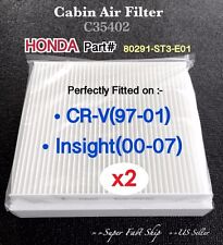 x2 Honda CRV Insight Quality AC CABIN AIR FILTER C35402 CRV97-01 & Insight 00-07 picture