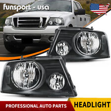 BLACK HOUSING HALOGEN HEADLIGHTS FOR 04-08 FORD F150 06-08 LINCOLN MARK LT LAMPS picture