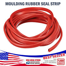 Universal 40Feet Car Door Edge Trim Lock Guard Moulding Rubber Seal Strip Red picture