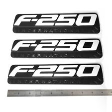 3x OEM Black F250 International Side Fender Emblems 3D fits F-250 Pickup White picture
