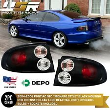 DEPO Red & Black w/ Clear Lens Rear Tail Light Pair For 2004-2006 Pontiac GTO picture