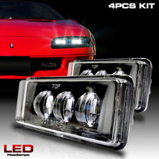 White LED 4 HeadLights Head Lamp Kit Light for Chevrolet Camaro 1993-1997 picture