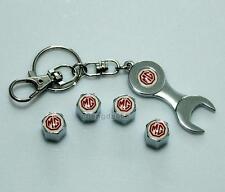 Car Wheel Tyre Valve Dust Caps Spanner Keyring For MG MGF MGB MGFT v017 picture