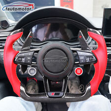 Carbon Fiber Racing Steering Wheel Fit Audi RS3 RS4 RS5 S3 S8 with CF Paddle picture