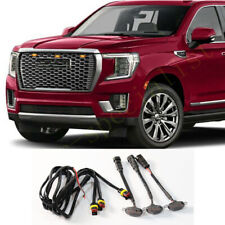 For GMC Yukon XL 2021-2024 smoke Raptor Style Front Grill LED Marker Light Kit picture