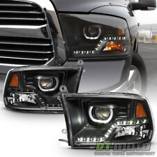 Black 2009-2018 Dodge Ram 1500 2500 3500 DRL LED Projector Halo Headlights Lamps picture