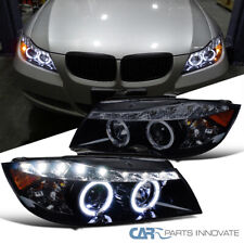 Fits 2006-2008 BMW E90 323I 335I 3 Series Smoke Projector Headlights LED Strips picture