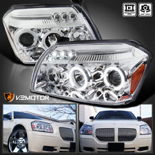 Clear Fits 2005-2007 Dodge Magnum LED Halo Projector Headlights Lamps Left+Right picture