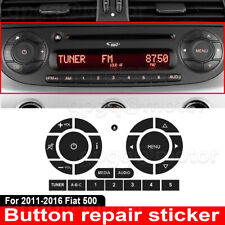 Radio Stereo Worn Peeling Button Repair Kit Decals Stickers For Fiat 500 2011-16 picture