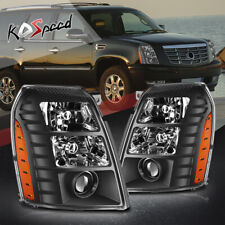 Black Amber HID Projector Headlights for Cadillac Escalade ESV EXT 2007-2014 picture