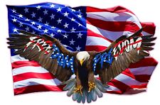 Soaring Bald Eagle American Flag Freedom Decal Large 48