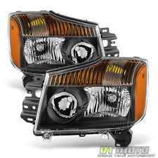 For 2004-2015 Nissan Titan 04-07 Armada Black Headlights Replacement Left+Right picture