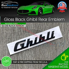 Maserati Ghibli Gloss Black Emblem 3D Trunk Logo Badge Nameplate OEM GT Trofeo picture