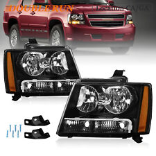 For 2007-2014 Chevy Avalanche Tahoe Suburban Headlight Headlamp Black Left&Right picture