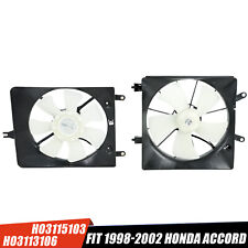 2PCS AC Condenser Radiator Cooling Fan Assembly Fit 1998-2002 Honda Accord 2.3L picture