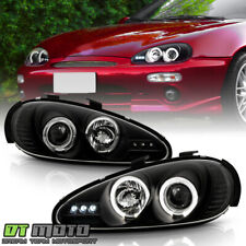 Black 92-96 Mazda Mx3 Mx-3 Dual Halo Projector Led Headlights Lights Left+Right picture