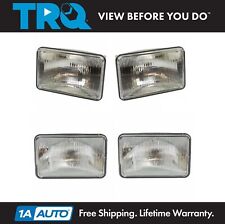 TRQ Rectangle Sealed Beam High & Low Beam Headlights 4 Piece Set Kit picture