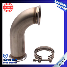 3INCH 90 Degree Vband W/clamp Pipe Short Leg UNIVERSAL Downpipe with Clamp Turbo picture