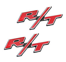 2pack OEM RED RT R/T Emblems fits Challenger Charger Chrysler RT R/T Chrome picture