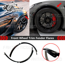 For Corvette C7 Z06 14-19 2x Glossy Black Front Wheel Molding Trim Fender Flares picture