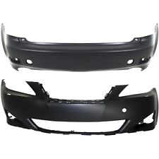 Front & Rear Bumper Cover Set For 2006-2008 Lexus IS250 w/ Headlight Washer Hole picture