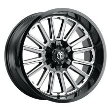 22 inch, 22x10 Bolt 6x135 / 6x139.7 ET-25mm TERRA TR-8 Glossy Black with mill  picture