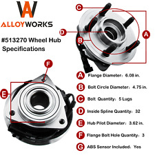 1x Front Wheel Hub Bearing fit 2008-2012 Jeep Liberty , 2007-2011 Dodge Nitro picture