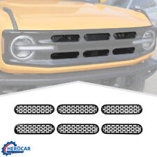 Black Front Grille Inserts Mesh Net Grill Trim Cover For Ford Bronco 2021-2023 picture