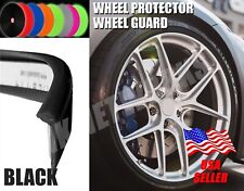 Wheel Rim Edge Guard Protector Universal Fit Silicone 2 Edge Type 4 Pcs (Black) picture