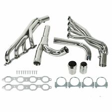 Long Tube Stainless Steel Headers w/ Y Pipe Fits Chevy GMC 14-17 5.3L 6.2L picture