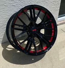 Gloss Black Camaro ZL1 Style Wheels RED LIP 2010-2021 SS/RS/LS/ZL1 20x10/20x11