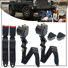 Pair Blk Universal 3 Point Retractable Seat Belts For Jeep CJ YJ Wrangler 82-95 picture