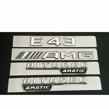 Chrome E43 AMG BITURBO 4MATIC Trunk Fender Badges Emblems for Mercedes Benz W213 picture