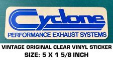 CYCLONE PERFORMANCE EXHAUST ORIGINAL CLEAR VINYL STICKER DECAL AUTOMOTIVE picture