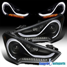Fits 2012-2017 Hyundai Veloster Projector Headlights Sequential LED Signal Black picture