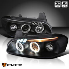 Black Fits 2000-2001 Nissan Maxima LED Halo Projector Headlights Lamps L+R picture