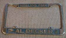 Rare Al Decker Studebaker Highland Park Ca. License Plate Frame Lark Hawk Avanti picture