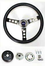 1965-1966 Galaxie Grant Black Steering Wheel Chrome Spokes 13 1/2