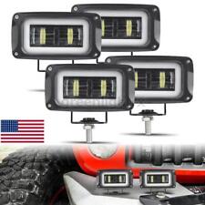 4X 4inch LED Work Light Bar White Angel Eye Halo Pods Offroad Driving SUV ATV US picture