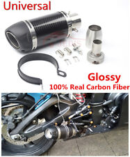 Universal 51mm Motorcycle Real Carbon Fiber Slip-On Exhaust Muffler Pipe Escape picture